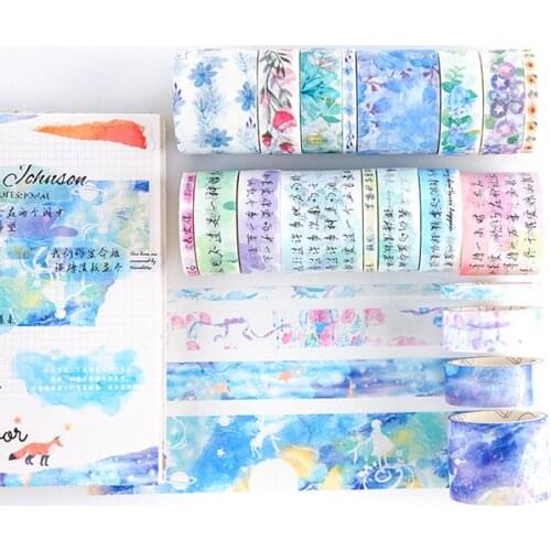 8 pcs/pack star flower ocean Vintage Washi Masking Tape set Paper Stickers Scrapbooking Japanese Stationery Decorative Tape