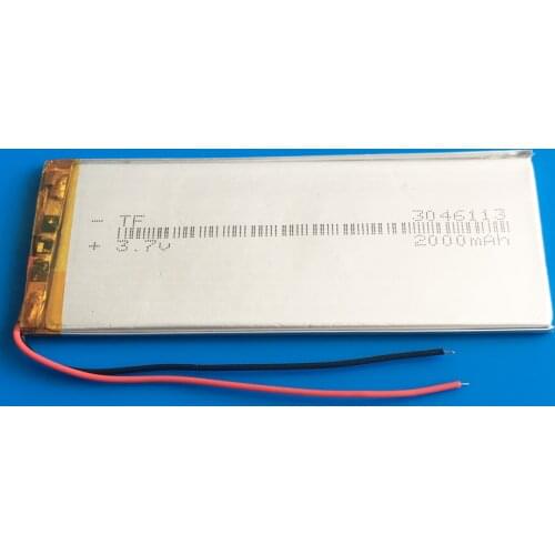3.7V 2000mAh lipo polymer lithium Rechargeable battery 3046113 for MP3 GPS navigator speaker DVD power bank Tablet PC Laptop