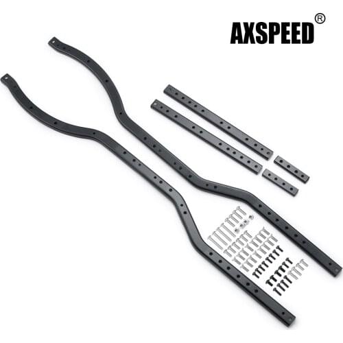 AXSPEED Black Steel 6x6 Chassis Frame Rails Beam for Axial 90027 90028 SCX10 II 90046 90047 1/10 RC Crawler Car Upgrades Parts