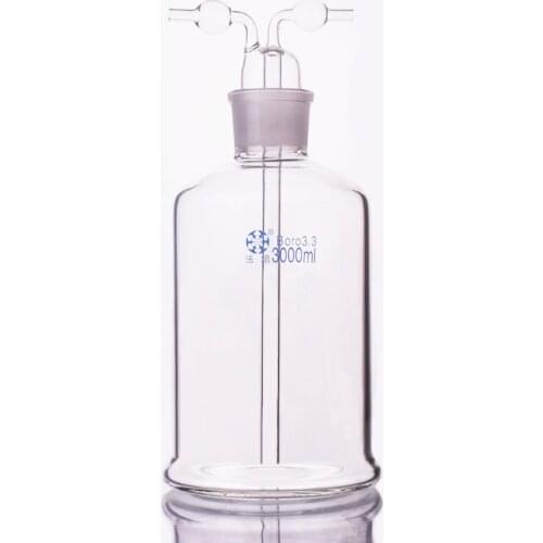 Drechsel gas washing bottle ,Capacity 3000ml,Lab Glass Gas Washing Bottle,Shisha hookah