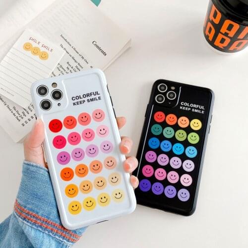 Smiling face Phone Case For iPhone 11 Pro 6 6s 7 8 Plus X XR XS Max Fashion Graffiti Candy Color Letter Soft TPU For iPhone X