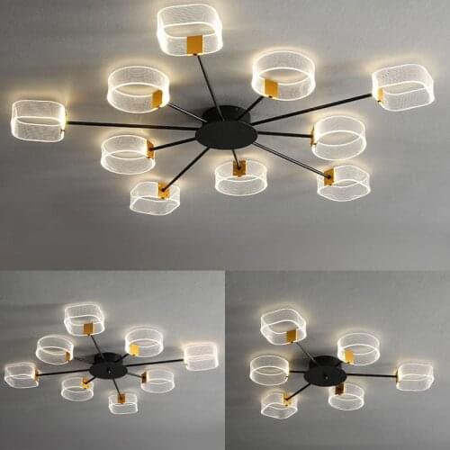 BLack Modern LED Living room ceiling lights for Bedroom study ceiling lamp Acrylic shade restaurant lighting fixture 110V 220V