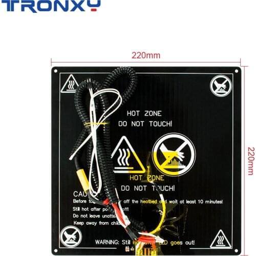 Tronxy 3D printer Parts 12/24V Heat bed DIY kit 220*220mm/255*255mm/330*330mm standard aluminum plate Hotbed