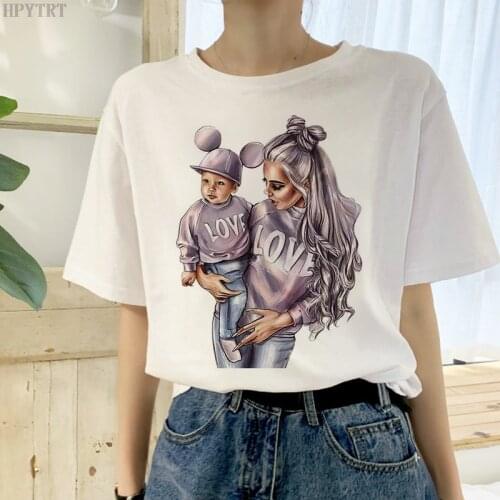 Super mom printed T-shirt Harajuku girls coffee pattern T shirt fashion casual womens clothing plus size Tshirt Female tops