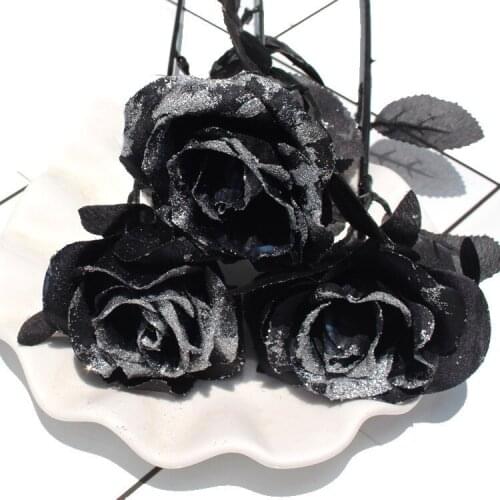Artificial Rose Halloween Party Latex Flower Ornament Horrifying Latex Real Bride Wedding Bouquet DIY Home Desktop Decoration