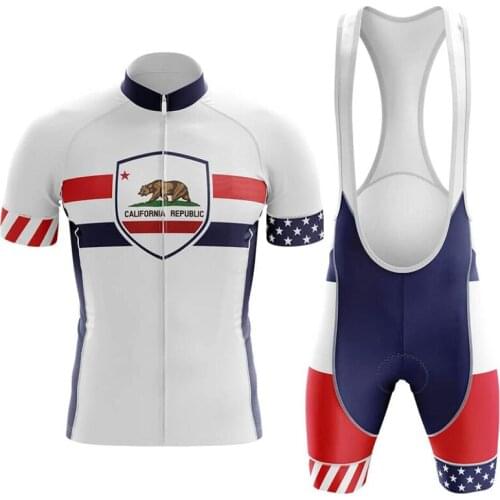 Classic California Clothing Mountain Cycling Jersey Set Men Maillot Ciclismo Road Bike Jerseys Set Cycling Bib Shorts Jersey Kit