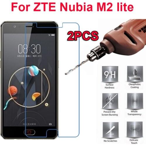 2PC Explosionproof Tempered Glass Protective Film For ZTE nubia M2 lite Case Screen Protector for ZTE Nubia M2 Lite nx573j Glass