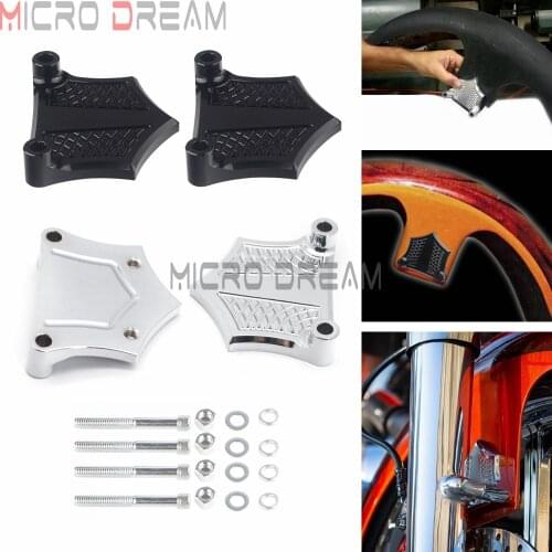 Chrome Black CNC 0.89" Front Fender Brackets Spacers For Harley 21" Touring 2014-2019 Electra Glide Road King for Lowers 14-18