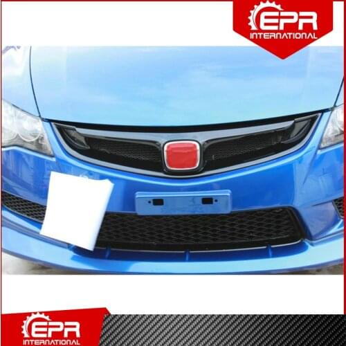 For Honda Civic FD2 Type R MUG Fiberglass Front Grill FRP UNpainted Bumper Grille Fiber Glass Grills Racing Drift Cover Kit