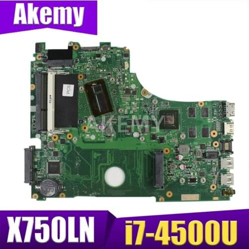 Akemy X750LN Motherboard For ASUS X750LB X750LN X750L Laotop Mainboard with i7-4500U CPU GT840M GPU