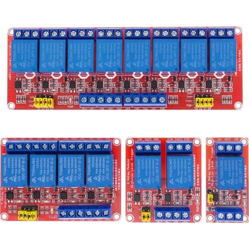 New Relay module 1 2 4 6 8 Channel 12V Relay Module Board Shield with Optocoupler Support High and Low Level Trigger for Arduino