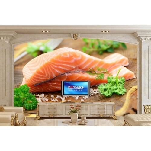 Custom papel de parede,Seafoods Fish Food wallpapers,restaurant kitchen living room sofa tv wall 3d wall murals wallpaper