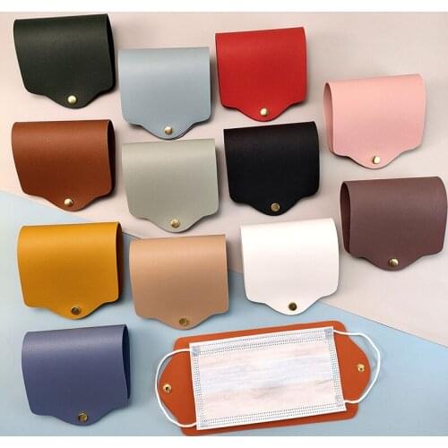 Disposable Mask Storage Temporary Storage Folder Box Household Portable Foldable Compact Waterproof Double-Sided Leather Storage