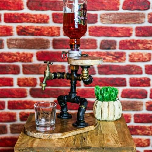 Waiter Design Dispenser , Handcrafted Industrial Whiskey Dispenser , ,Pipe Dispenser , Steampunk , Rustic Style , Drink Liquor H