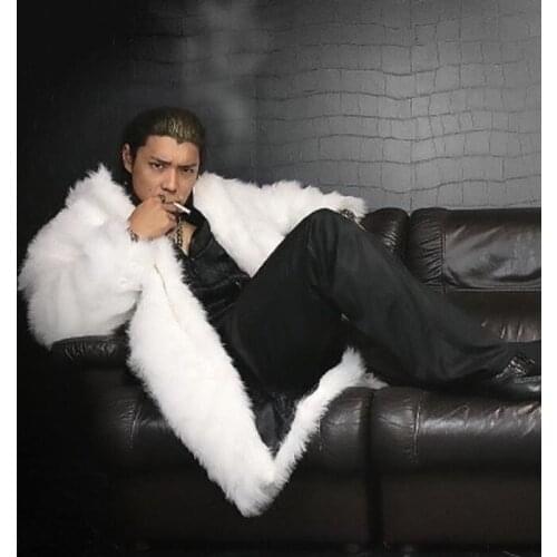 Autumn faux mink fur leather jacket mens winter thicken warm Mid-length fur leather coat men loose jackets jaqueta de couro B116