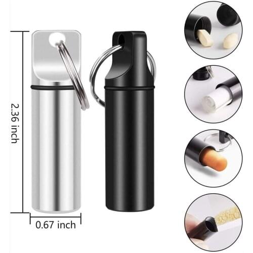 Flat Head Round Aluminum Alloy Waterproof Cartridge Metal Key Ring Earplug Packaging Can