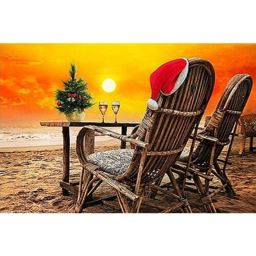 Dpsprue 5D DIY Full Square Round Diamond Painting Cross Stitch Sunset beach scenery 3D Diamond Embroidery Mosaic Work Hobby Gift