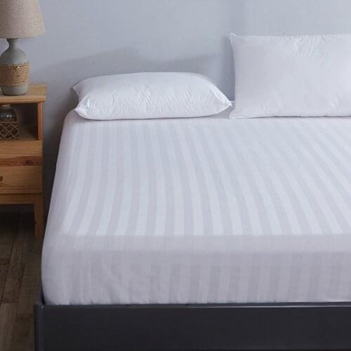 Home Bedding Bedspread Non-slip Mattress Cover Fitted Sheet Hotel Sheet Bedspread Elastic Band Bed Cover Home Bed Sheet White