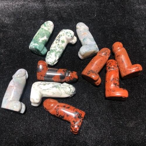 Different Materials Man Part Penis Feng Shui Chakra Healing Reiki Quartz Home Decoration Stone Handicraft Decoration Carvings