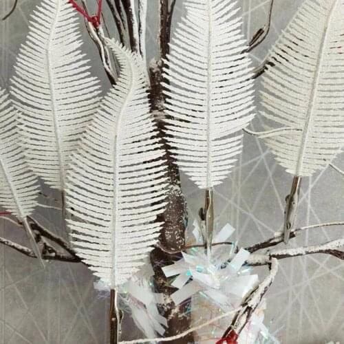 Christmas Decoration Gold Powder Leaves Christmas Tree Leaf Fake Plant Leaf Decor Christmas Tree Supplies False Leaf Pendant