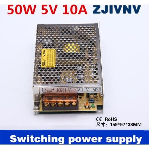 S-50-5) 10A 50W AC 100V-240V to DC 5V Switch Power Supply for Led Strip LED display billboard industrial equipment