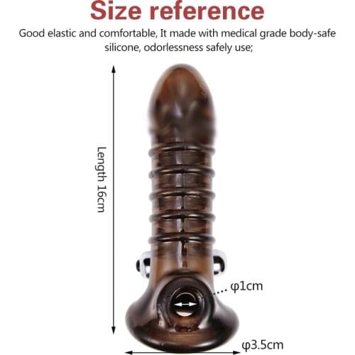 Sex Vibrating Penis Extender Dick Sleeve Men Condoms Spike Dotted Penis Sleeve Dildo Enlargement Reusable Condom Adult Sex Toys