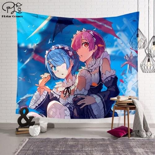 Plstar Cosmos Sexy Rem Anime Blanket Tapestry 3D Printed Tapestrying Rectangular Home Decor Wall Hanging