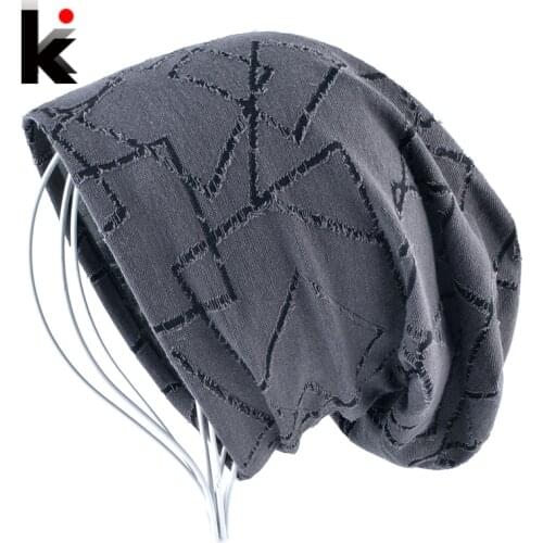 Women Cotton Beanies Hat Spring And Autumn Comfortable Thin Bonnet Men New Fashion Headwear Skullies Cap Hip Hop Casual Turban