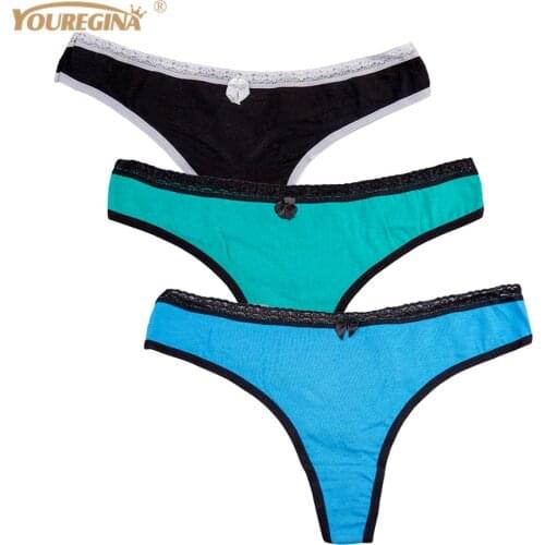 Women String Seamless Underwear Sexy Thongs Panties Cotton Tanga Sexy Mujer Woman Knickers Lingerie 3 pcs/lot