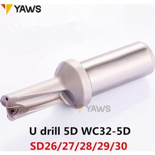 1PCS U-drills 5D WC-C32-5D SD26/27/28/29/30 drilling26MM-30MM insert indexable dril use insert WCMT05