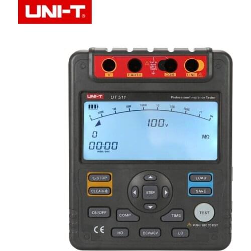 UNI-T UT511 Digital Insulation Resistance Testers Meter Megohmmeter Auto Range 1000V 10G ohm