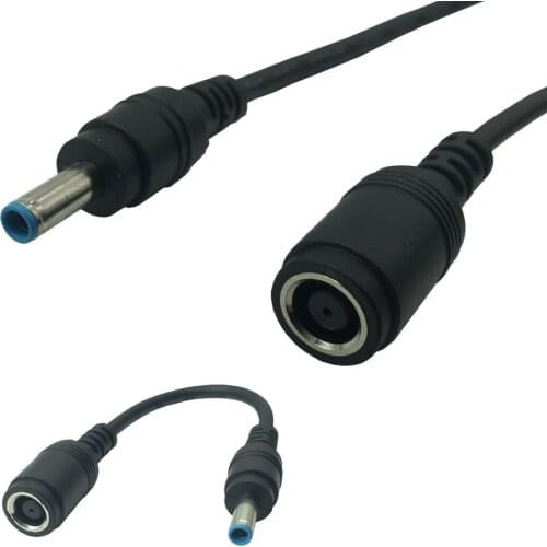 Female 7.4mm x 5.0mm to 4.5mm x3.0mm Male Charger Adapter Power Connector Converter Cable DC Jack for Dell Hp