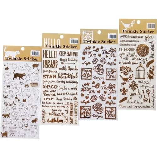 1pack/lot Gold Series Sticker DIY Product Daily Decorative vintage Stickers Scrapbooking Stationery gift Label Stickers