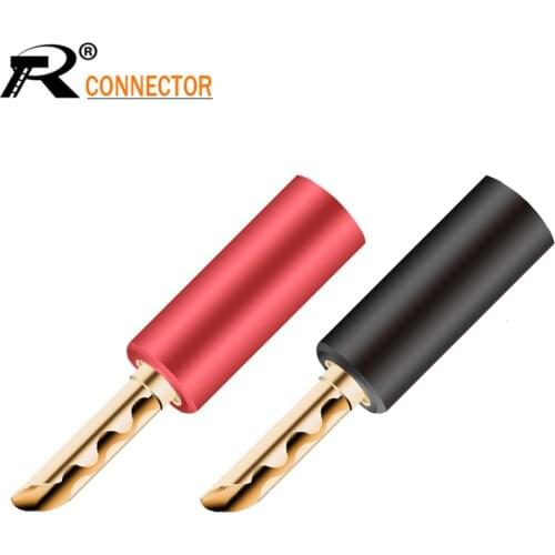 2PCS 24k gold plated BFA 4mm Banana Plug hifi Speaker cable Connector