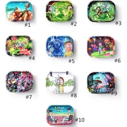 2020 NEW Iron Plate Storage Tray Cigarette Essential Accessories Rolling Trays 18cm*14cm*2cm Useful Tool Rolling Machine Pattern