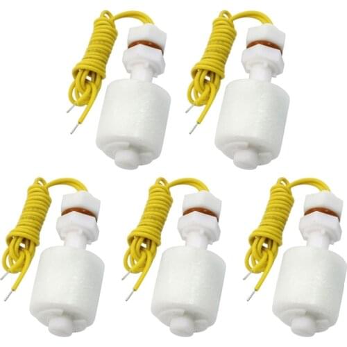 Uxcell 5Pcs NO NC low pressure Float Switch ZP4510 Liquid Water Level Sensor Module Vertical Float Switch 220V DC/AC 10W 1.5A