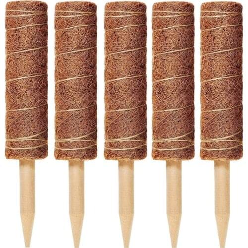 5 Packs of 12-Inch Coconut Shell Totem Poles-Coconut Shell Moss Sticks, Suitable for Plant Support Expansion