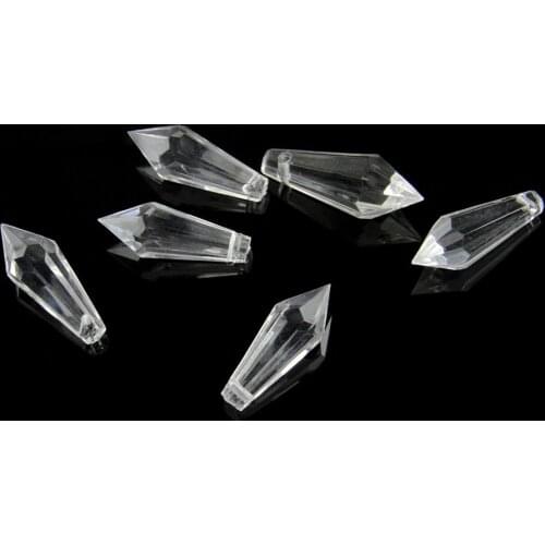 38mm Acrylic Icicle Prism Pendant Transparent Color Sun Catcher Chandelier Parts For Wedding Home Decorations Parts