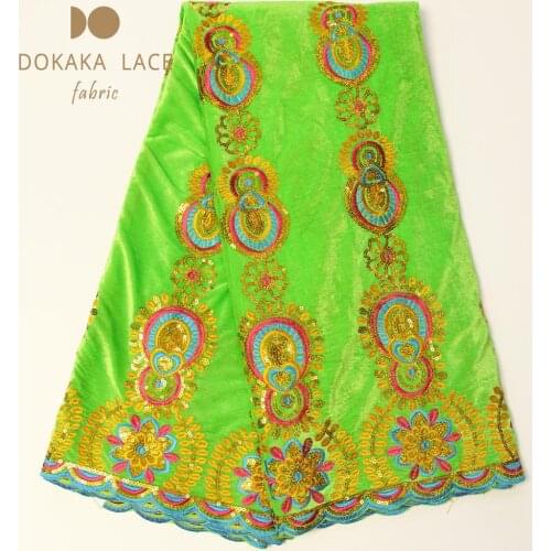 Sequined Embroidered Velvet Lace Fabrics For Indian African Guinea Women And Men Wedding Bride Dresses Sequins Velvet Material