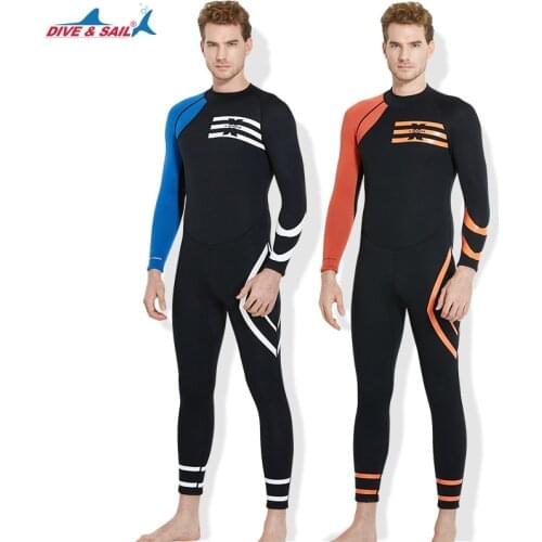 Free shipping diving and sailing one-pieces diving wetsuits Men Winter Warm swimsuits overalls 3mm neoprene full body diving