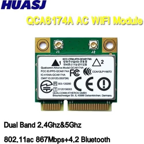 HUASJ Atheros QCA6174A Dual Band AC WIFI Module WIFI Adapter mini PCI-E 2.4G/5G Replace QCA9377
