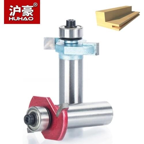 HUHAO 1pc Shank 1/2 inch Industrial Grade Rabbeting Bit Woodworking Tool T Type Bearings Milling Cutter For Wood CNC Router Bit