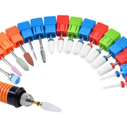 Carbide Ceramic Quartz Nail Drill Bits of Milling Cutter Manicure Machine Nail Bits Brush for Electric Drill Electric Nail Files