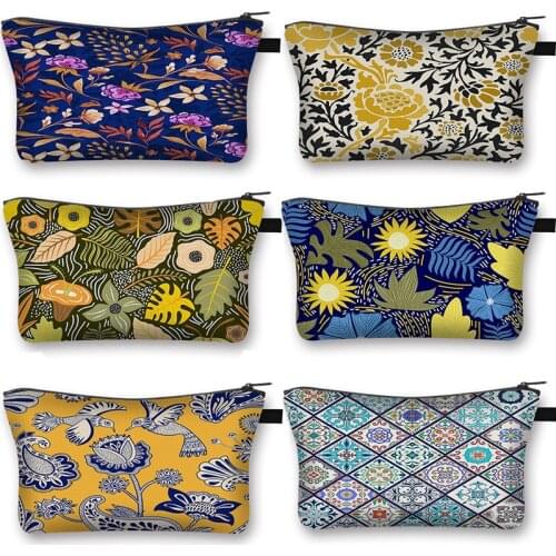 Afro Flower Cosmetic Bag African Style Personalized Printing Cosmetic case Waterproof Multifunctional Storage Bag Girl Gift