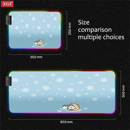 RGB Cute Cartoon Kitten Mouse Pad Anti-skid Pad Mouse Pad Backlit Mouse Large Pad Suitable for Desktop Keyboard LED Mouse Pad XL