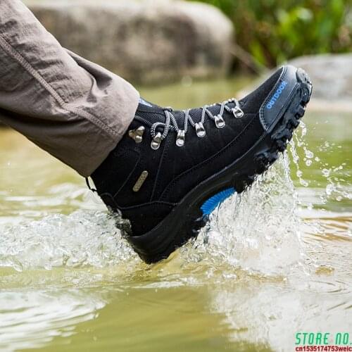 Men Hiking Shoes Waterproof Male Outdoor Travel Trekking Shoes Leather Climbing Mountain Shoes Hiking Hunting Boots Sneakers Man