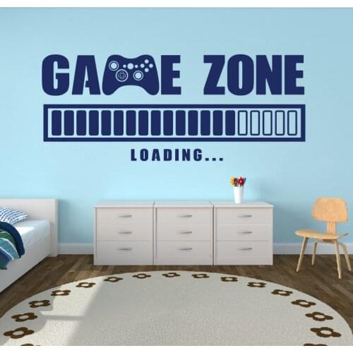 Eat Sleep Game Zone Loading Wall Sticker Playroom Boys Room Video Gamer Gaming Player Wall Decal Bedroom Vinyl Decor G15161