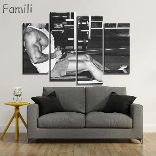 4pcs Wall Art Poster Bodybuilding Exercise Fitness Sports Painting Canvas Printing Unframed Modular Pictures Hot Cuadros Decor