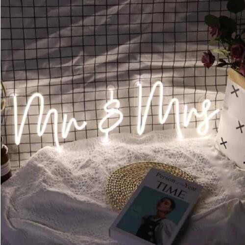 Custom Led Mr And Mrs Neon Light Sign Wedding Decoration Bedroom Home Wall Decor Marriage Party Decorative Illuminated