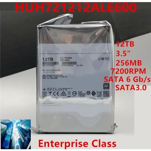 New HDD For WD/HGST Brand 12TB 3.5" SATA 6 Gb/s 256MB 7200RPM For Internal HDD For Enterprise Class HDD For HUH721212ALE600
